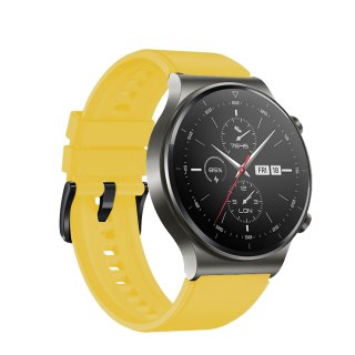 Pasek silikonowy do zegarka Huawei Watch GT 2/3/4/2 Pro/3 Pro/4 Pro/GT 2e 46mm - żółty HURTEL
