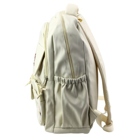 Plecak Miejski Szkolny Kapibara Brelok Przypinki Beżowy Kremowy 25L 42cm LEAN