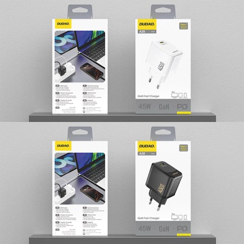 Ładowarka sieciowa A28 GaN USB-C 45W - biała DUDAO