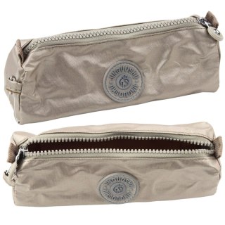 Piórnik Szkolny Organizer Jednokomorowy Srebrny 21,5cm LEAN