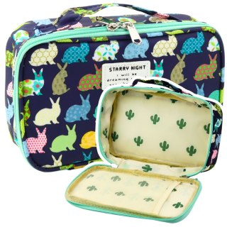 Piórnik Szkolny Organizer Pojemny Dodatkowa Kieszonka Granatowy 21,5cm LEAN