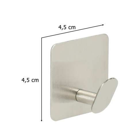 Wieszaki ścienne łazienkowe samoprzylepne srebrne zestaw 4 sztuki POWYSTAWOWE Kik Sp. z o. o. Sp. k.