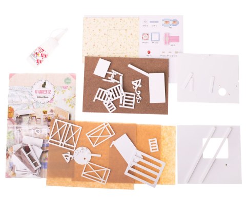 Domek dla lalek drewniany retro model DIY 3013 LED 13cm Kik Sp. z o. o. Sp. k.