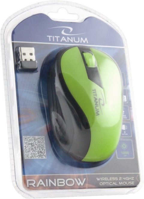 TITANUM MYSZ BEZPRZEWODOWA OPTYCZNA TM114G RAINBOW ZIELONA Esperanza