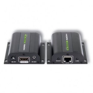 Extender HDMI po skrętce Cat.5e/6/6a/7 do 60m, z odbiornikiem IR, czarny Techly