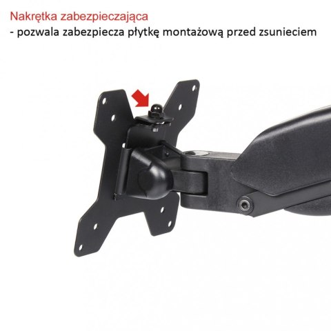 Uchwyt biurkowy na sprężynie gazowej do 1 monitora LCD/LED 13-27" L-11GD ART