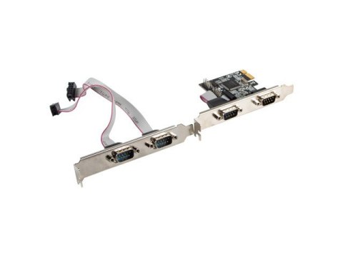 Karta PCI Express - COM 9Pin x4 + Śledzie Low Profile Lanberg