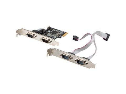 Karta PCI Express - COM 9Pin x4 + Śledzie Low Profile Lanberg