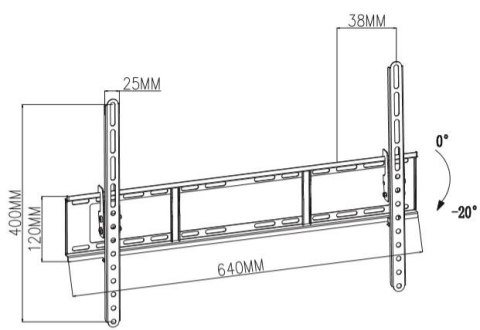 Uchwyt TV TB-751E do telewizora do 80 cali 35kg max VESA 600x400 TB