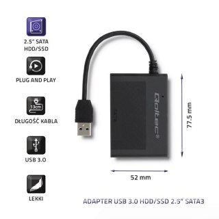 Adapter USB 3.0 do dysków HDD/SSD 2.5 cala SATA3 Qoltec
