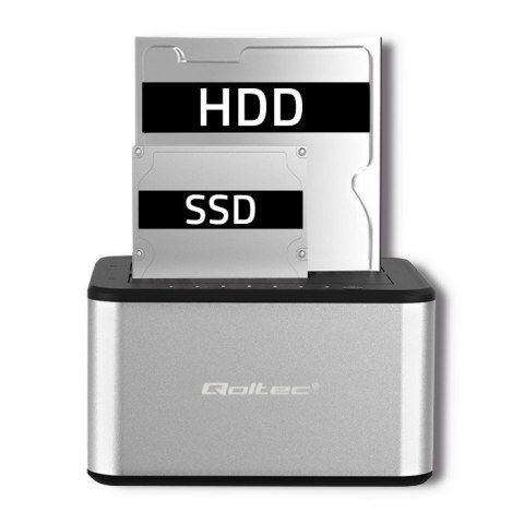 Stacja dokująca dysków 2xHDD/SSD | 2.5"/3.5" SATA | USB 3.0 | Klonowanie Qoltec