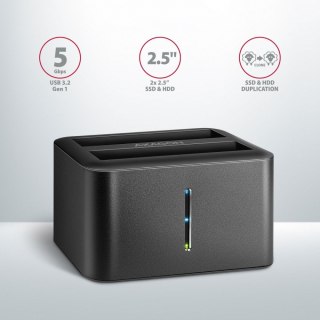 ADSA-D25 MINI stacja dokująca USB 3.2 Gen 1 - 2x SATA 6G 2.5" SSD/HDD CLONE AXAGON