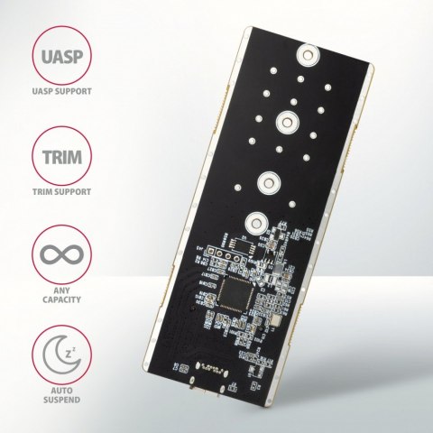 EEM2-GTR Obudowa zewnętrzna aluminiowa, USB-C 3.2 GEN 2 M.2 NVMe SSD AXAGON