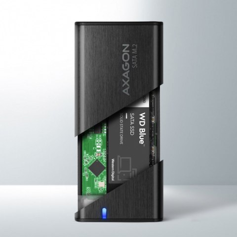 EEM2-SBC Obudowa zewnętrzna aluminiowa bezśrubowa USB-C 3.2 GEN 2 M.2 SATA SSD AXAGON