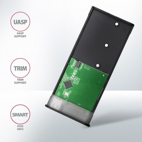 EEM2-SBC Obudowa zewnętrzna aluminiowa bezśrubowa USB-C 3.2 GEN 2 M.2 SATA SSD AXAGON