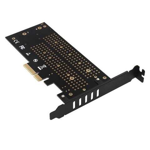 PCEM2-DC Adapter wewnętrzny PCIe x4, 1x M.2 NVMe M-key + 1x SATA B-key slot, chłodnica, SP & LP + radiator AXAGON