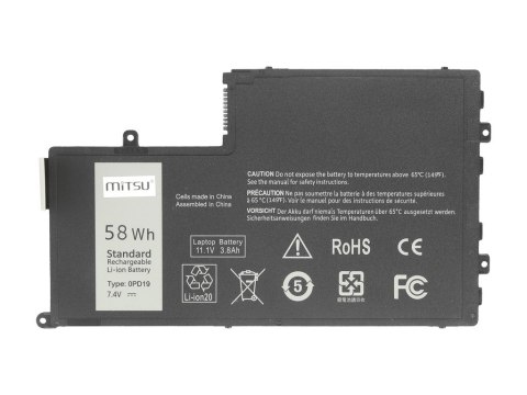 Bateria do Dell Inspiron 15 (5542), 14 (5445) 7600 mAh (58 Wh) 7.4 - 7.6 Volt Mitsu