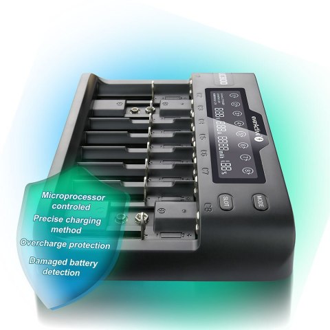 Ładowarka akumulatorowa UC-800 do akumulatorków Li-ion oraz NI- MH EverActive