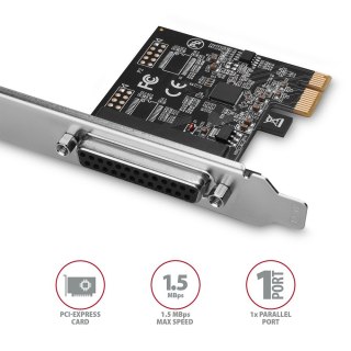 PCEA-P1N Kontroler PCIe 1x port równoległy LPT, w zestawie SP & LP AXAGON