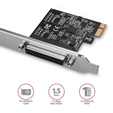 PCEA-P1N Kontroler PCIe 1x port równoległy LPT, w zestawie SP & LP AXAGON