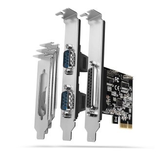 PCEA-PSN Kontroler PCIe 1x port równoległy LPT + 2x port szeregowy RS232 250 kbps, w zestawie SP & LP AXAGON