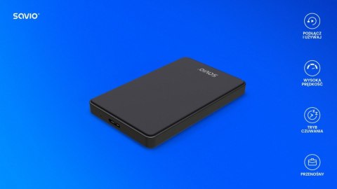 Zewnętrzna obudowa na dysk HDD/SDD 2,5 cala, USB 3.0, AK-65 Savio
