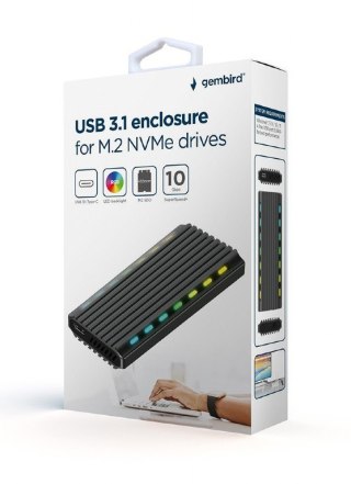 Obudowa dysku M.2 NVME Aluminiowa LED USB 3.1 Gembird