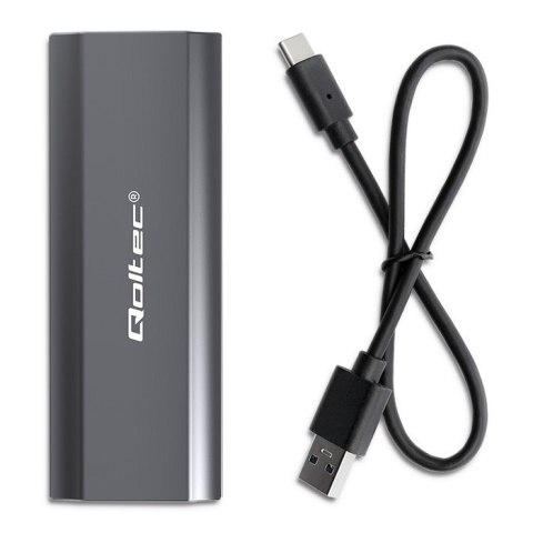 Obudowa | kieszeń NV2271 na dysk M.2 SSD | SATA | NVMe | USB-C | 2TB Qoltec