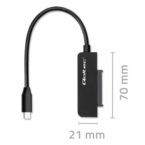 Adapter SATA | Przejściówka na dysk SSD HDD 2.5" | USB-C | Super speed 5Gb/s | 2TB Qoltec