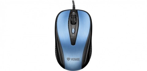 Mysz przewodowa USB , 4 przyciski, optyczna, symetryczna, Błękit YENKEE