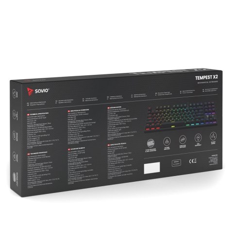 Klawiatura mechaniczna RGB Tempest X2 Outemu Red Savio