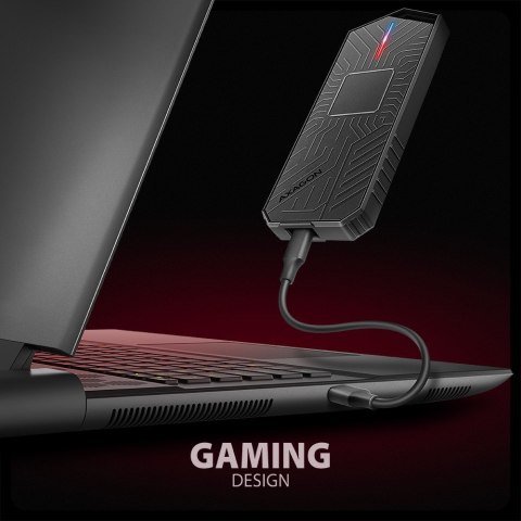 EEM2-GAM Obudowa zewnętrzna aluminiowa USB-C 3.2 Gen 2 M.2 NVMe/SATA SSD Gaming AXAGON