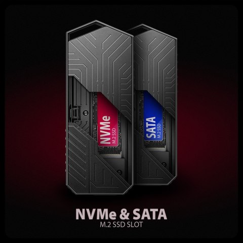 EEM2-GAM Obudowa zewnętrzna aluminiowa USB-C 3.2 Gen 2 M.2 NVMe/SATA SSD Gaming AXAGON