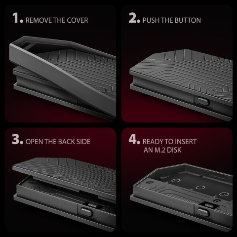 EEM2-GAM Obudowa zewnętrzna aluminiowa USB-C 3.2 Gen 2 M.2 NVMe/SATA SSD Gaming AXAGON