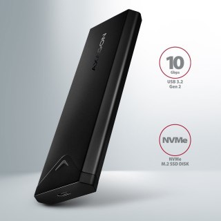EEM2-UB2 Obudowa zewnętrzna aluminiowa, USB-C 3.2 Gen 2 - M.2 NVMe SSD, długość 42 do 80 mm Czarna AXAGON