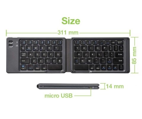 Klawiatura bezprzewodowa BT 3.0 składana Techly