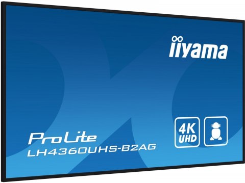 Monitor 43 LH4360UHS-B2A 24/7, 500cd, 4K, VA, Wifi, 6.5ms, 3xHDMI, 2xUSBR, J45, RS-232C IIYAMA