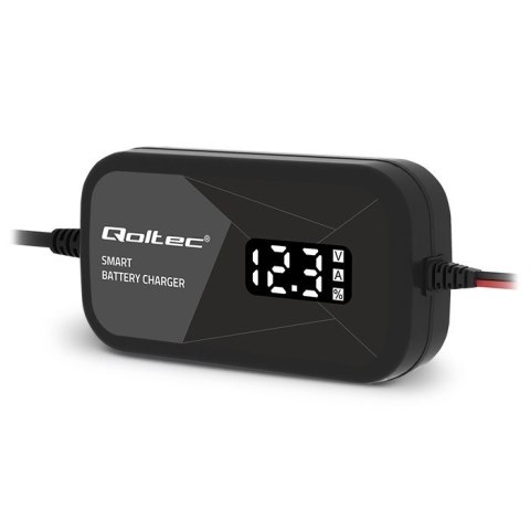 Inteligentna mikroprocesorowa ładowarka 12V | 2A | Prostownik z funkcją regeneracji ogniw do akumulatora AGM GEL | LCD Qoltec