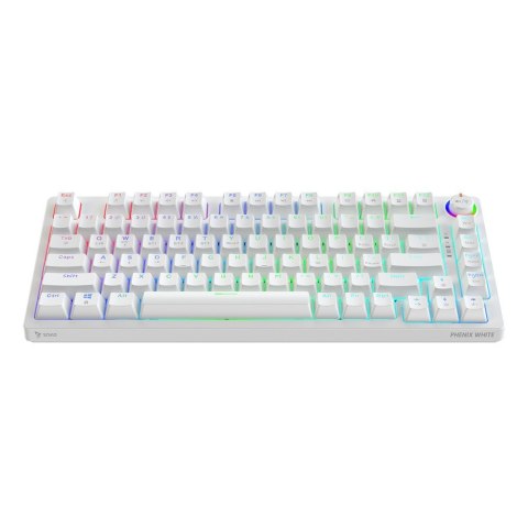 Klawiatura mechaniczna bezprzewodowa PHENIX WHITE Gateron Yellow, ABS Savio