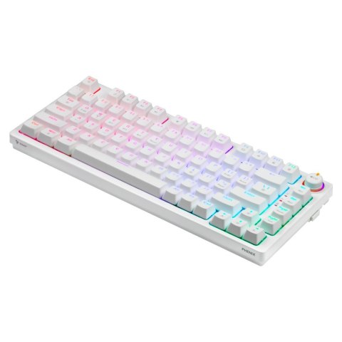 Klawiatura mechaniczna bezprzewodowa PHENIX WHITE Gateron Yellow, ABS Savio