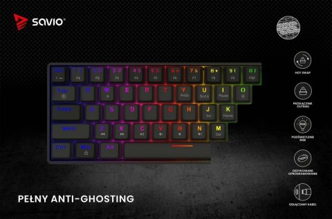 Klawiatura mechaniczna BLACKOUT X2 OUTEMU Peach Silent, Hot Swap Savio