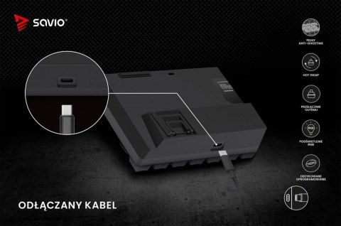 Klawiatura mechaniczna BLACKOUT X2 OUTEMU Peach Silent, Hot Swap Savio