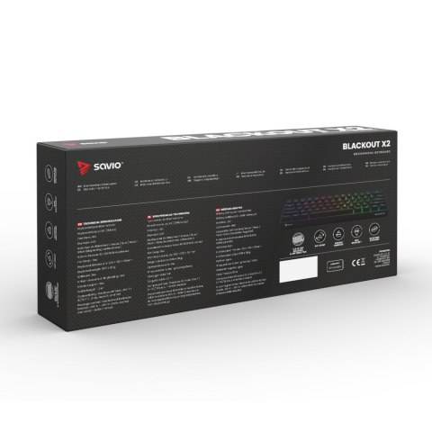 Klawiatura mechaniczna BLACKOUT X2 OUTEMU Red, Hot Swap Savio