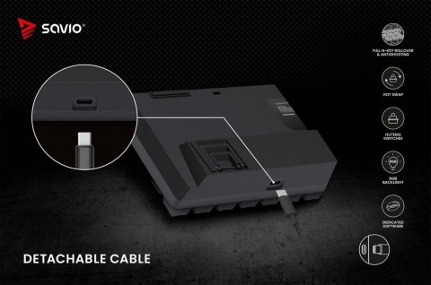 Klawiatura mechaniczna BLACKOUT X2 OUTEMU Red, Hot Swap Savio