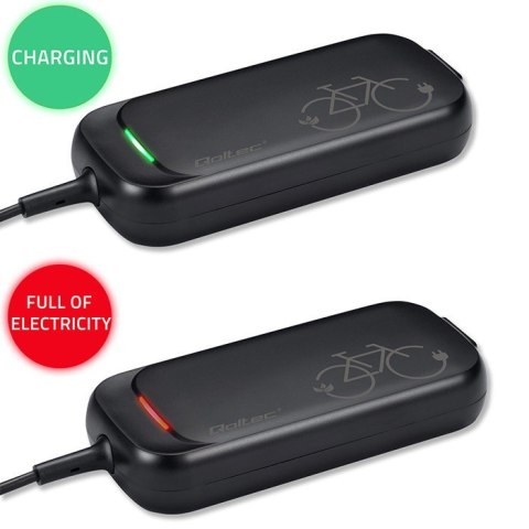 Ładowarka do roweru skutera elektrycznego XIAOMI 36V | 42V | 2A |8.0*.8.0mm+pin | wodoodporna + kabel zasilający Qoltec