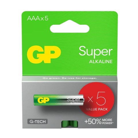 Baterie alkaliczne LR03/AAA GP SUPER 5szt. (G-TECH) GP Battery
