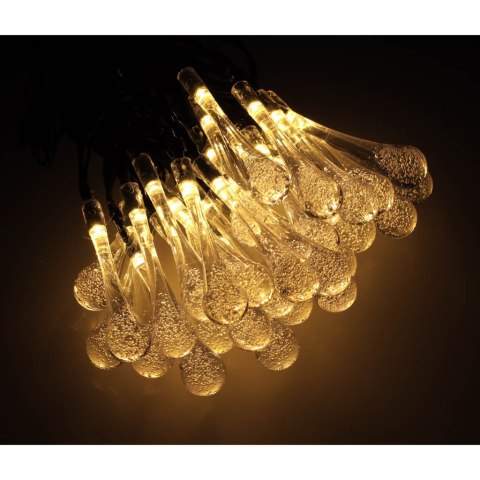 Lampki solarne ogrodowe łezki 6,5m 30LED ciepły biały Kik Sp. z o. o. Sp. k.