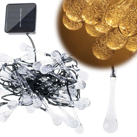 Lampki solarne ogrodowe łezki 6,5m 30LED ciepły biały Kik Sp. z o. o. Sp. k.