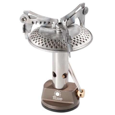 Najlżejsza kuchenka turystyczna na kartusze gazowe (zawór lub gwint) HIKER 70gram 2.4kW MEVA