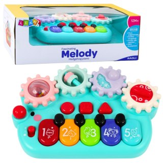Pianinko Interaktywne Dla Dzieci Koła Zębate Niebieskie LEAN Toys